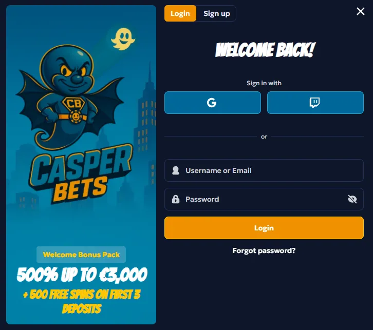 casperbets casino login
