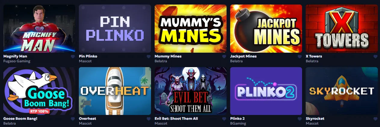 casperbets casino minigames